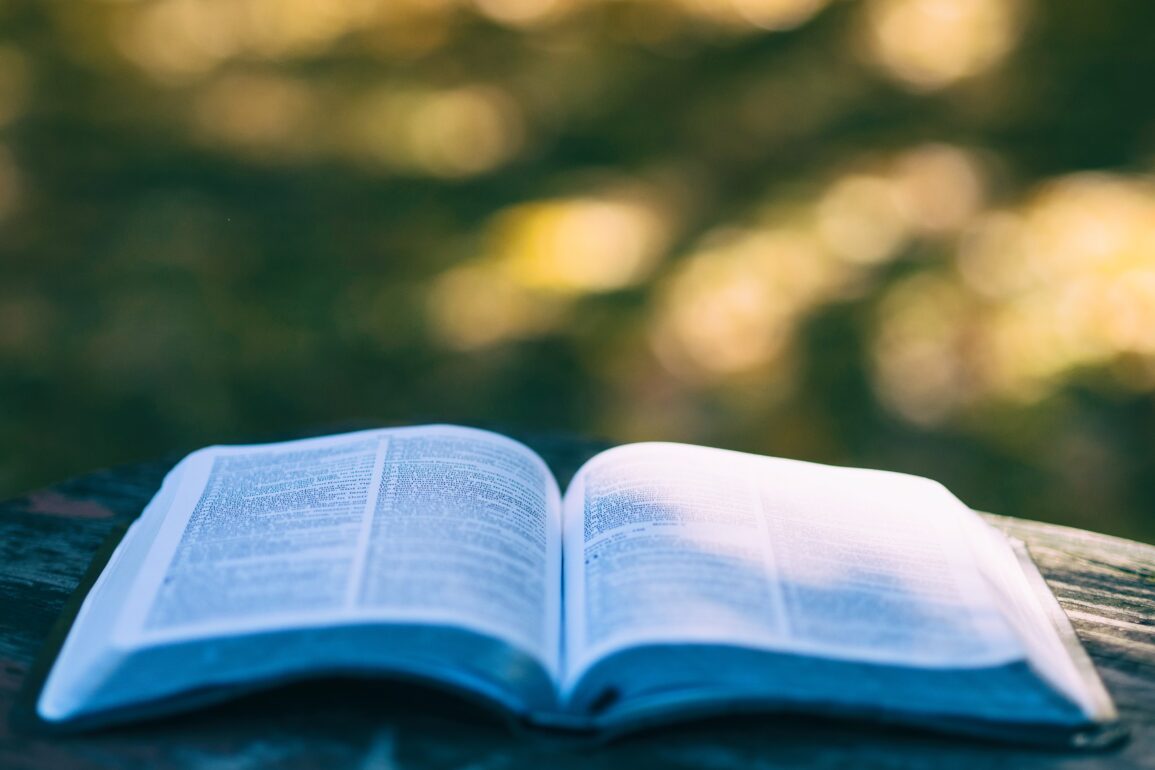 A book open to the word of god.