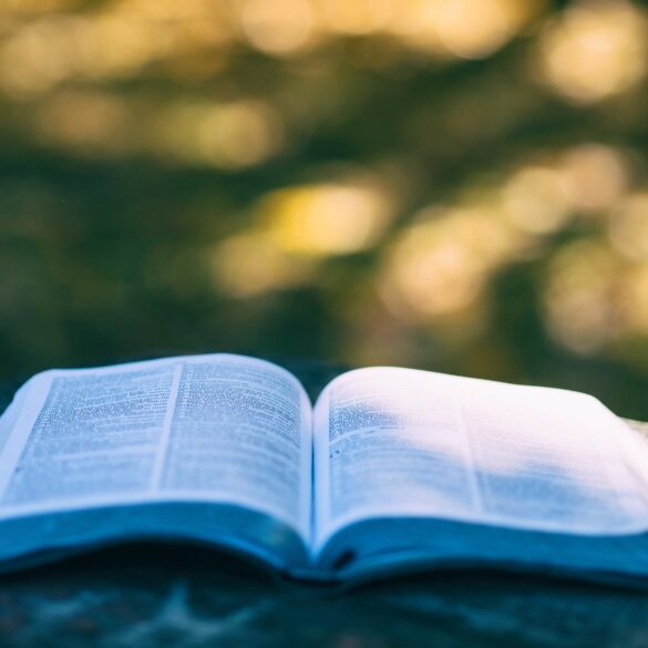 A book open to the word of god.