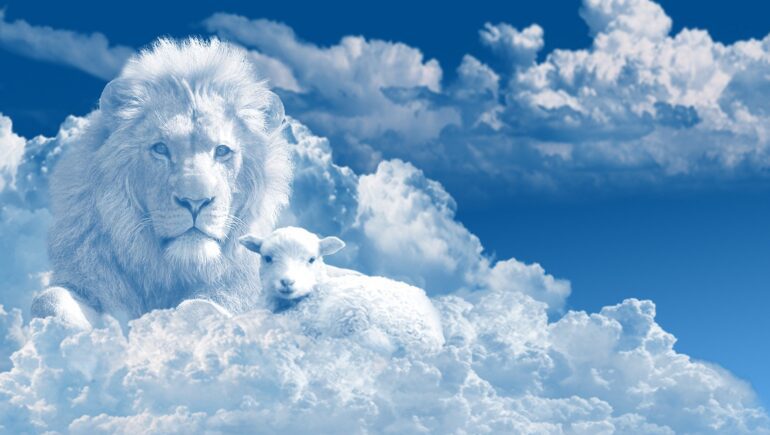 A blue sky filled with lots of fluffy clouds.